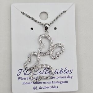 Swarovski Crystal Elements Silver Butterfly Statement Necklace 18 - 20 inch